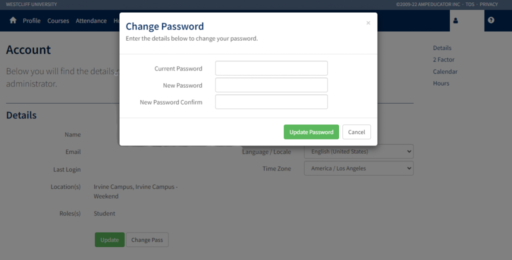 SIS Change Password Prompt